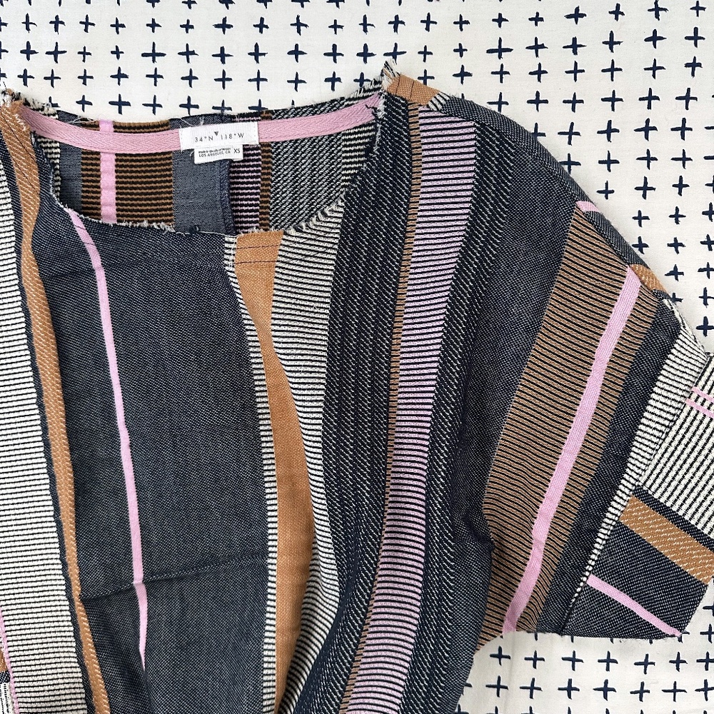 Anthropologie Dress by 34N 118W - XS - Multi (Denim/Twill/Belted/Frayed Edges)